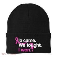 It Came We Fought I Won Breast Cancer Beanie thumb 0