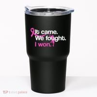 It Came We Fought I Won Breast Cancer Tumbler thumb 0