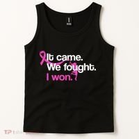 It Came We Fought I Won Breast Cancer Tank Top thumb 2