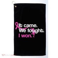 It Came We Fought I Won Breast Cancer Golf Towel thumb 0