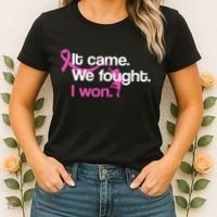 It Came We Fought I Won Breast Cancer Women's T-Shirt thumb 2