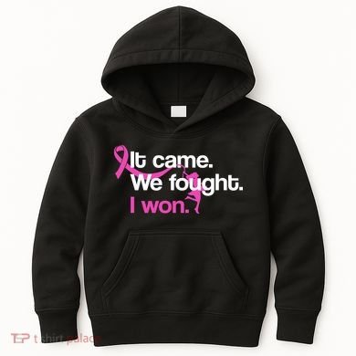 It Came We Fought I Won Breast Cancer Kids Hoodie