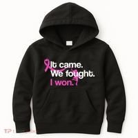 It Came We Fought I Won Breast Cancer Kids Hoodie thumb 0