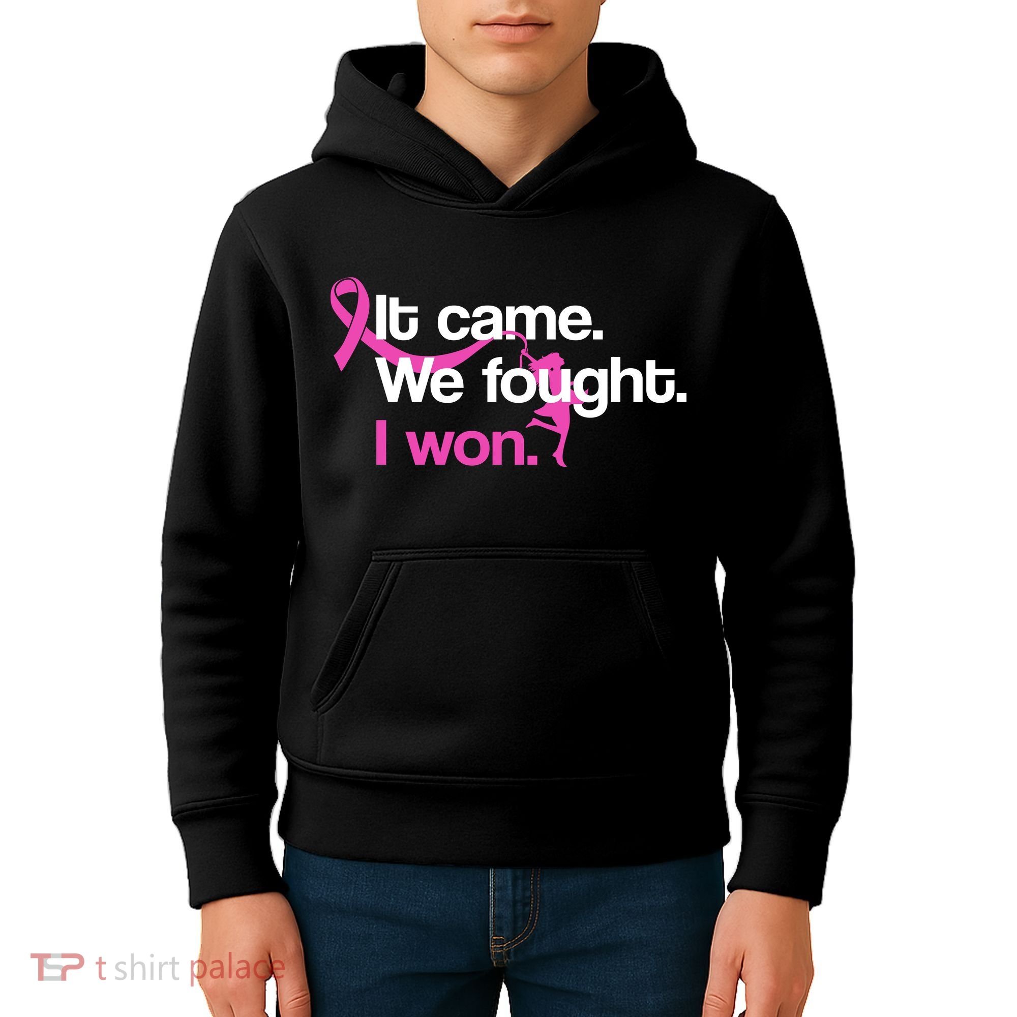 It Came We Fought I Won Breast Cancer Kids Hoodie