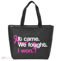 It Came We Fought I Won Breast Cancer Tote Bag thumb 0