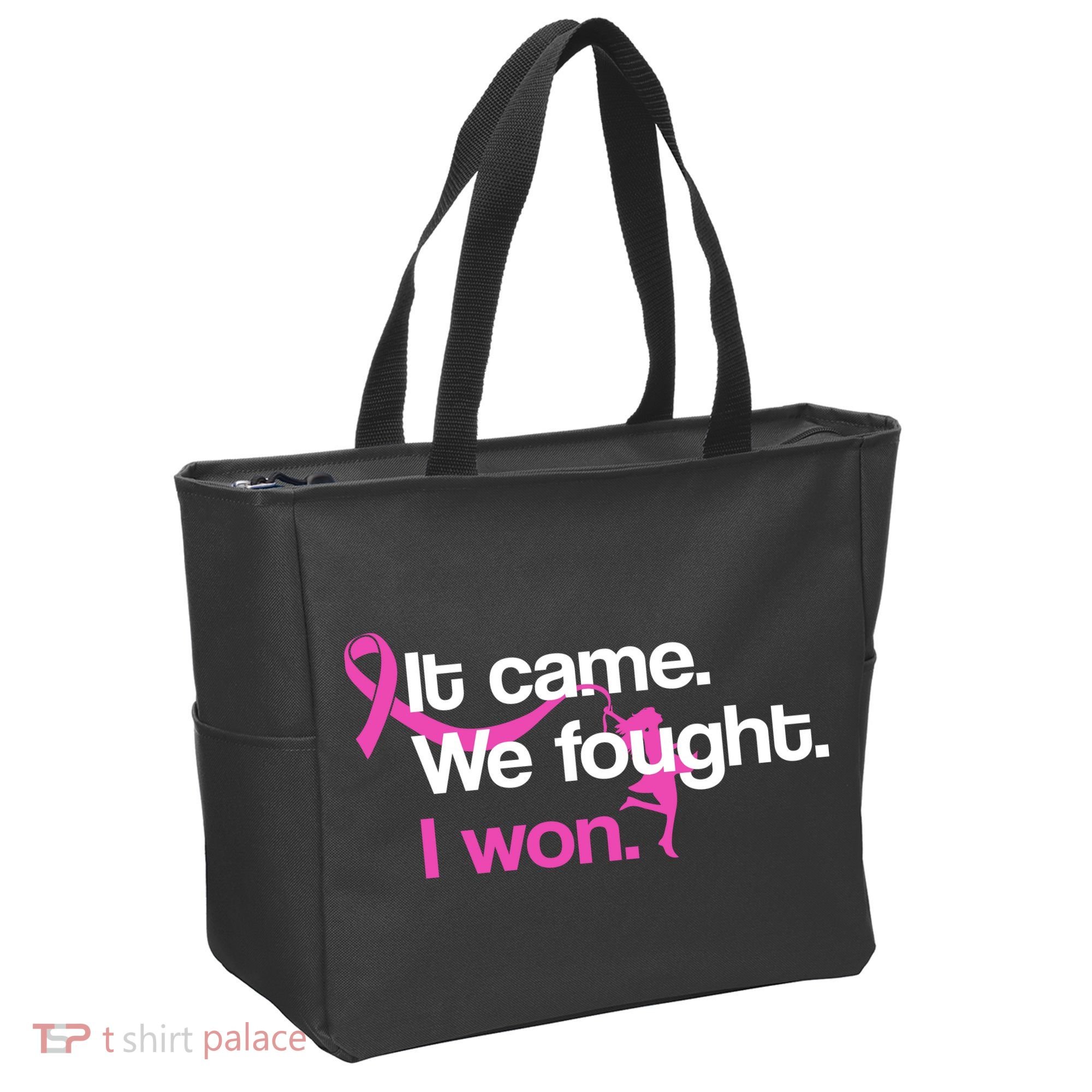 It Came We Fought I Won Breast Cancer Tote Bag