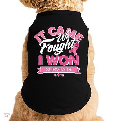 It Came We Fought I Won Breast Cancer Survivor Doggie Tank