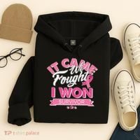 It Came We Fought I Won Breast Cancer Survivor Hoodie thumb 4