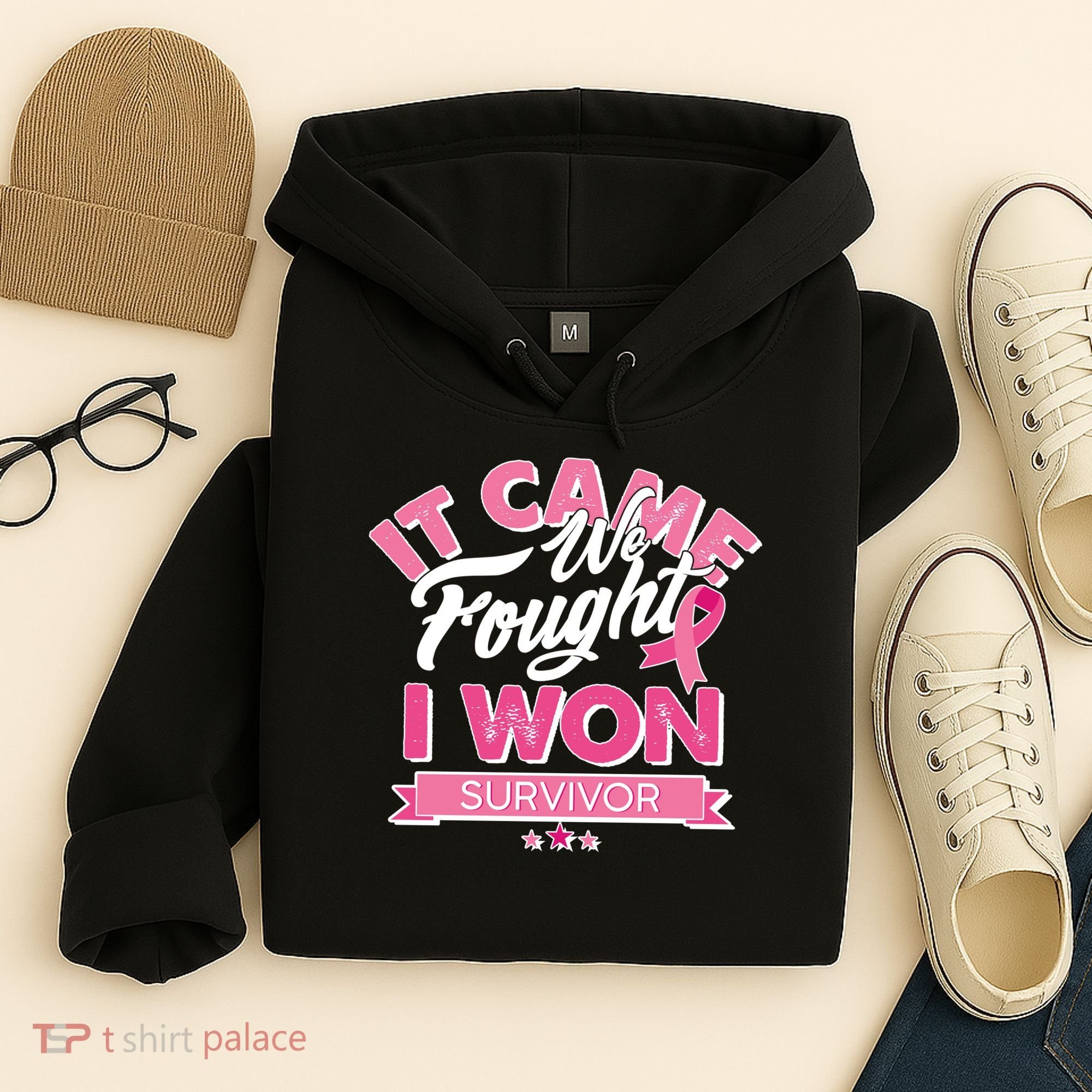 It Came We Fought I Won Breast Cancer Survivor Hoodie