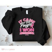 It Came We Fought I Won Breast Cancer Survivor Sweatshirt thumb 2