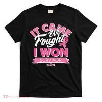 It Came We Fought I Won Breast Cancer Survivor T-Shirt thumb 0