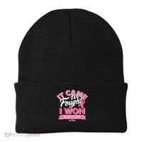 It Came We Fought I Won Breast Cancer Survivor Beanie thumb 0