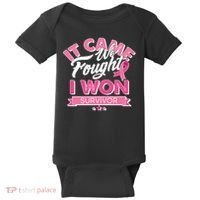 It Came We Fought I Won Breast Cancer Survivor Baby Bodysuit thumb 0