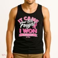 It Came We Fought I Won Breast Cancer Survivor Tank Top thumb 3
