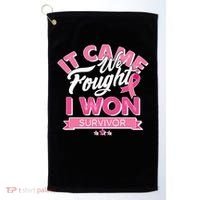 It Came We Fought I Won Breast Cancer Survivor Golf Towel thumb 0