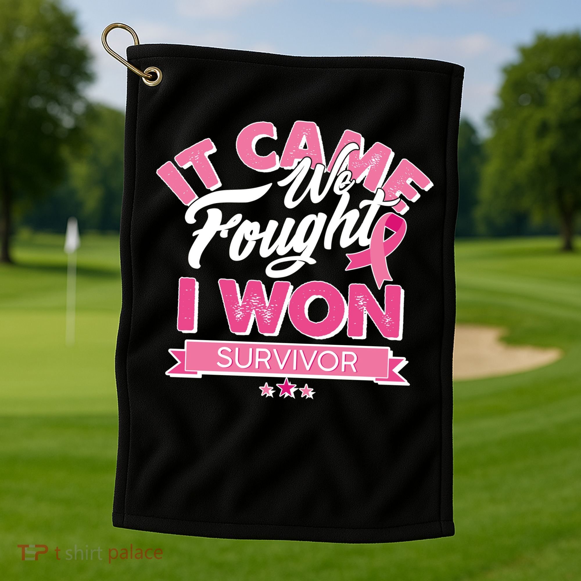 It Came We Fought I Won Breast Cancer Survivor Golf Towel