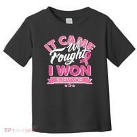 It Came We Fought I Won Breast Cancer Survivor Toddler T-Shirt thumb 0