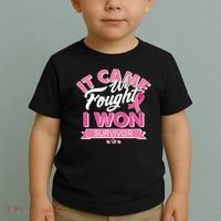 It Came We Fought I Won Breast Cancer Survivor Toddler T-Shirt thumb 2