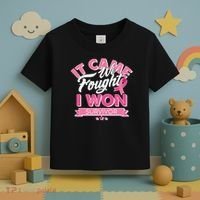 It Came We Fought I Won Breast Cancer Survivor Toddler T-Shirt thumb 3