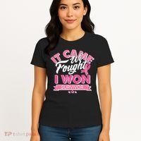 It Came We Fought I Won Breast Cancer Survivor Women's T-Shirt thumb 4