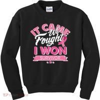 It Came We Fought I Won Breast Cancer Survivor Kids Sweatshirt thumb 0