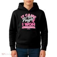It Came We Fought I Won Breast Cancer Survivor Kids Hoodie thumb 4