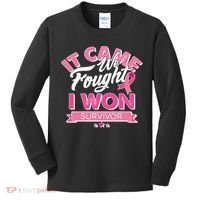 It Came We Fought I Won Breast Cancer Survivor Kids Long Sleeve Shirt thumb 0