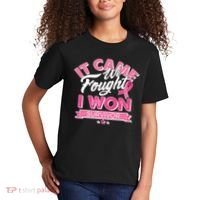 It Came We Fought I Won Breast Cancer Survivor Kids T-Shirt thumb 2