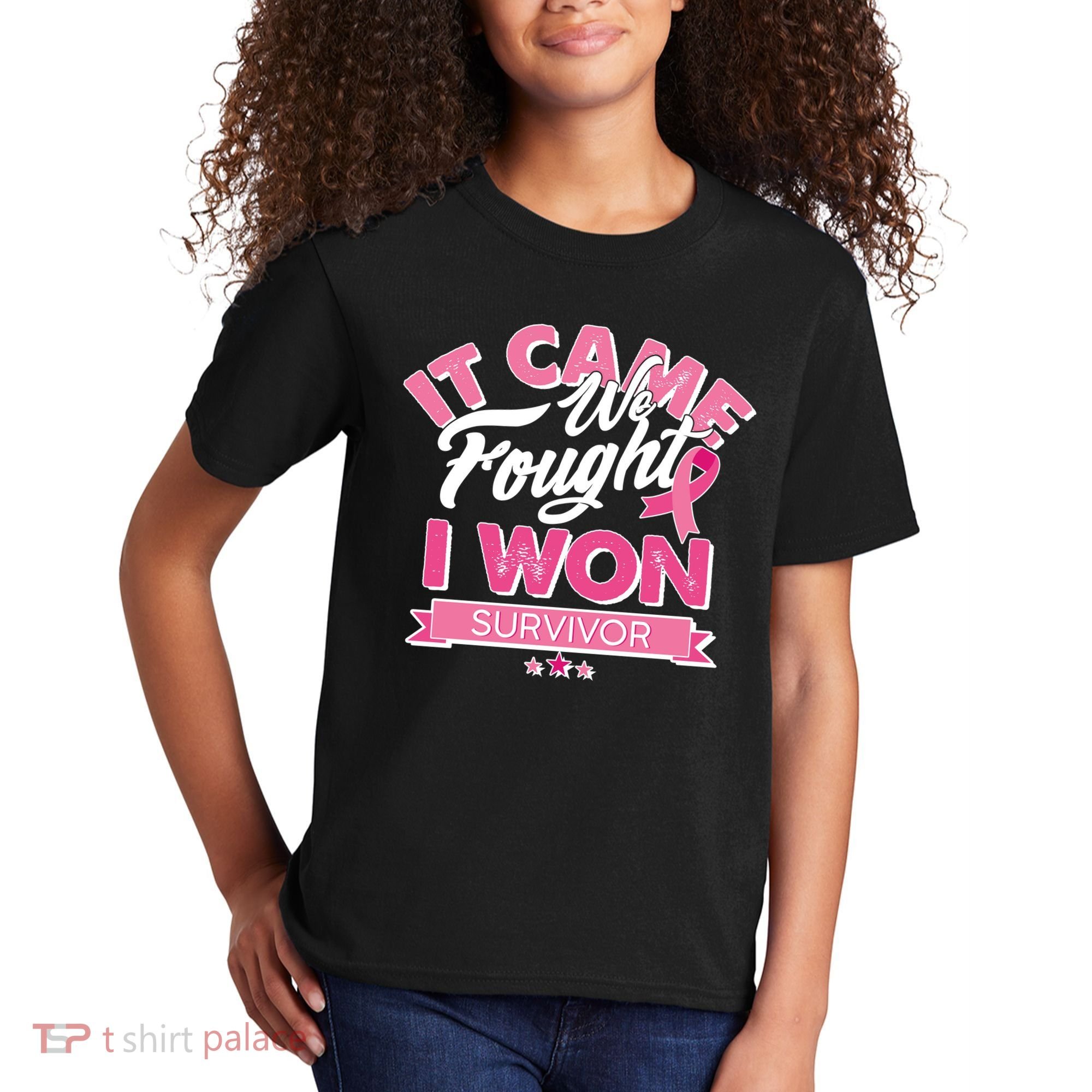 It Came We Fought I Won Breast Cancer Survivor Kids T-Shirt