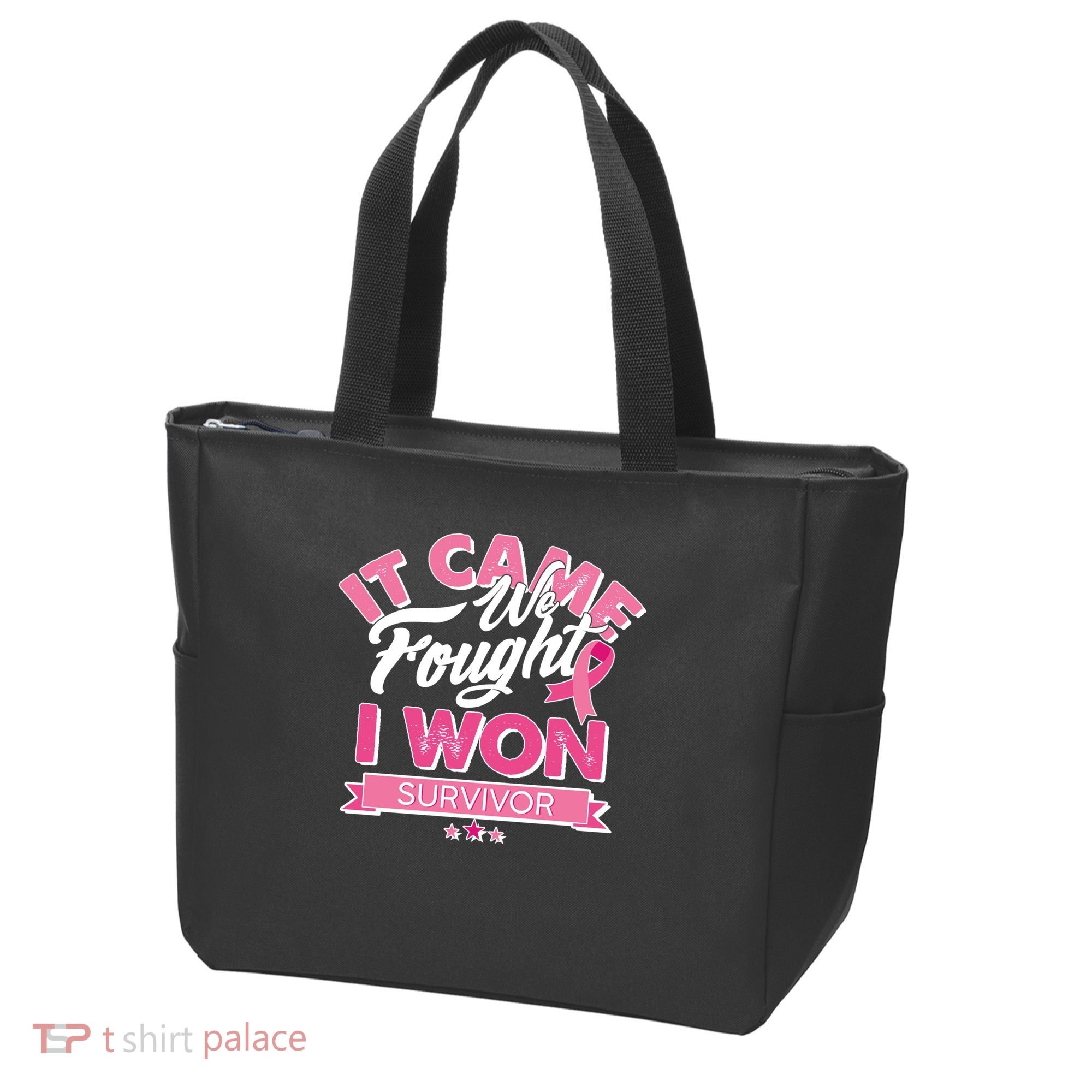 It Came We Fought I Won Breast Cancer Survivor Tote Bag