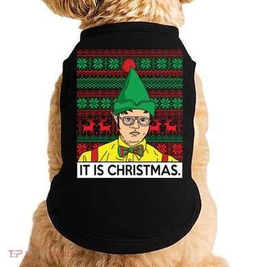 It Is Christmas Ugly Christmas Sweater Funny Doggie Tank