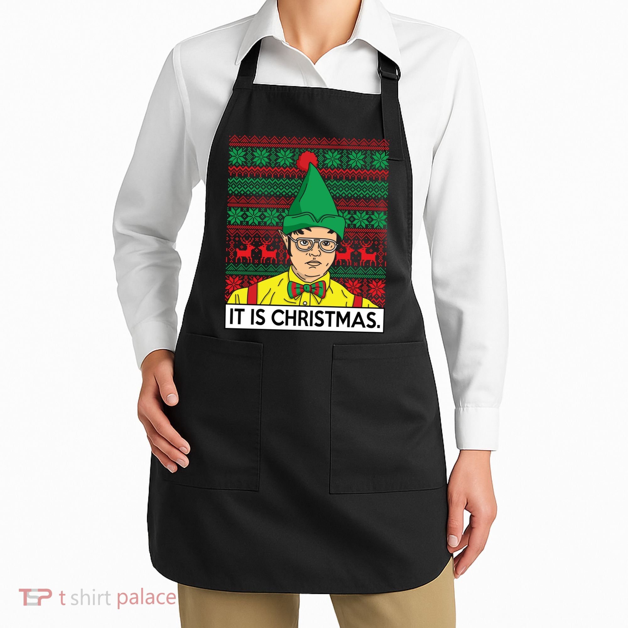 It Is Christmas Ugly Christmas Sweater Funny Apron