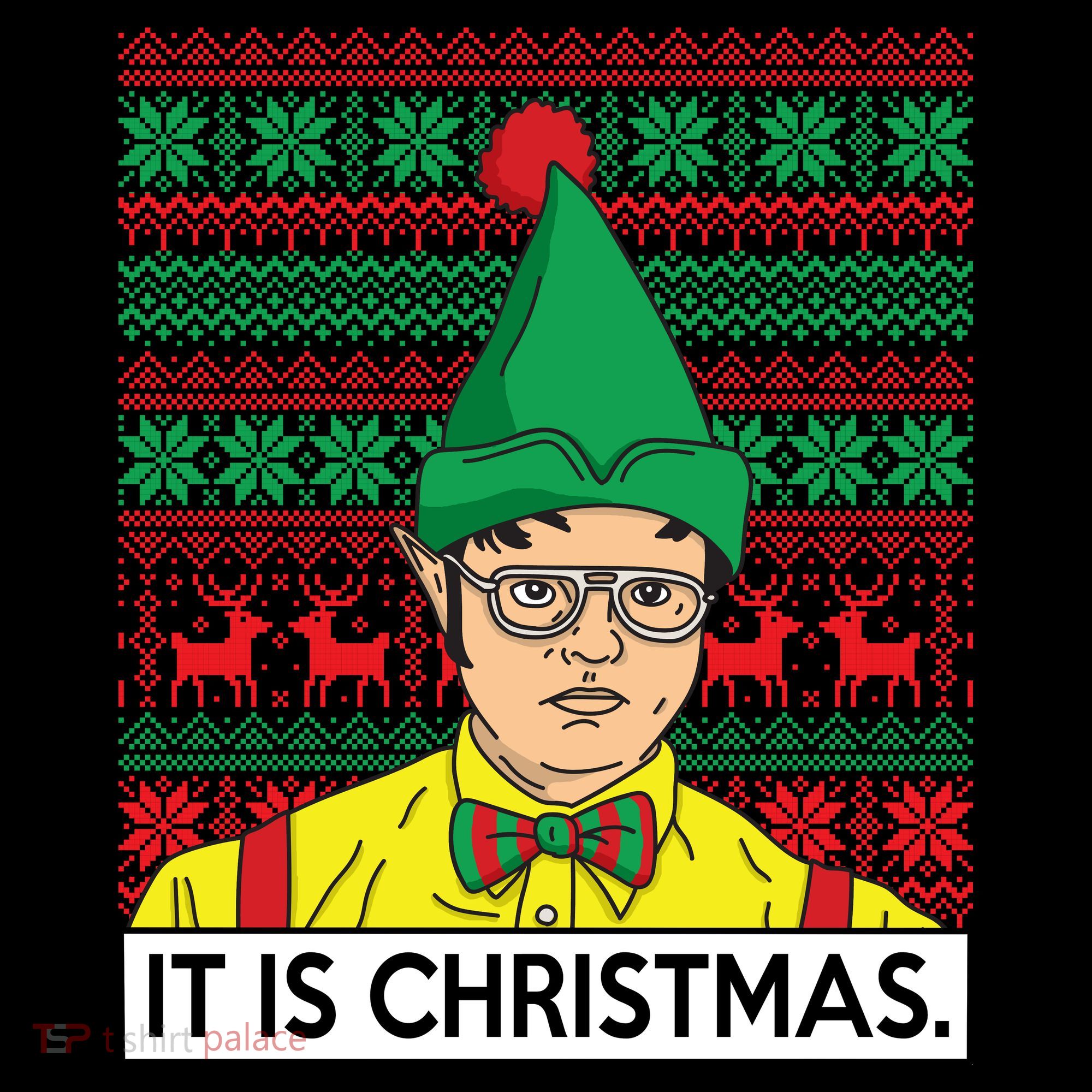 It Is Christmas Ugly Christmas Sweater Funny Button
