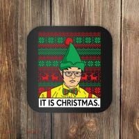 It Is Christmas Ugly Christmas Sweater Funny Coaster thumb 0