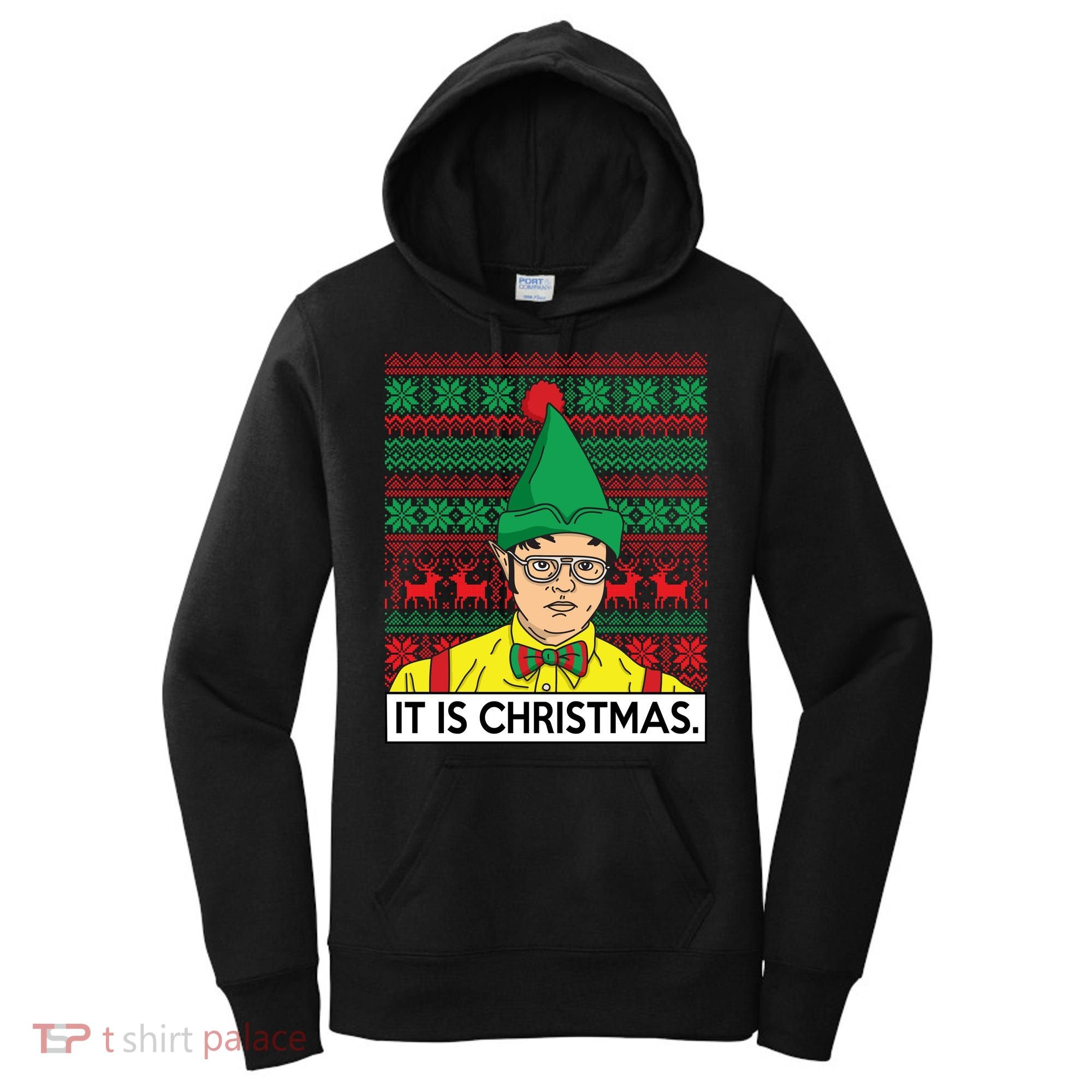 It Is Christmas Ugly Christmas Sweater Funny Women's Hoodie