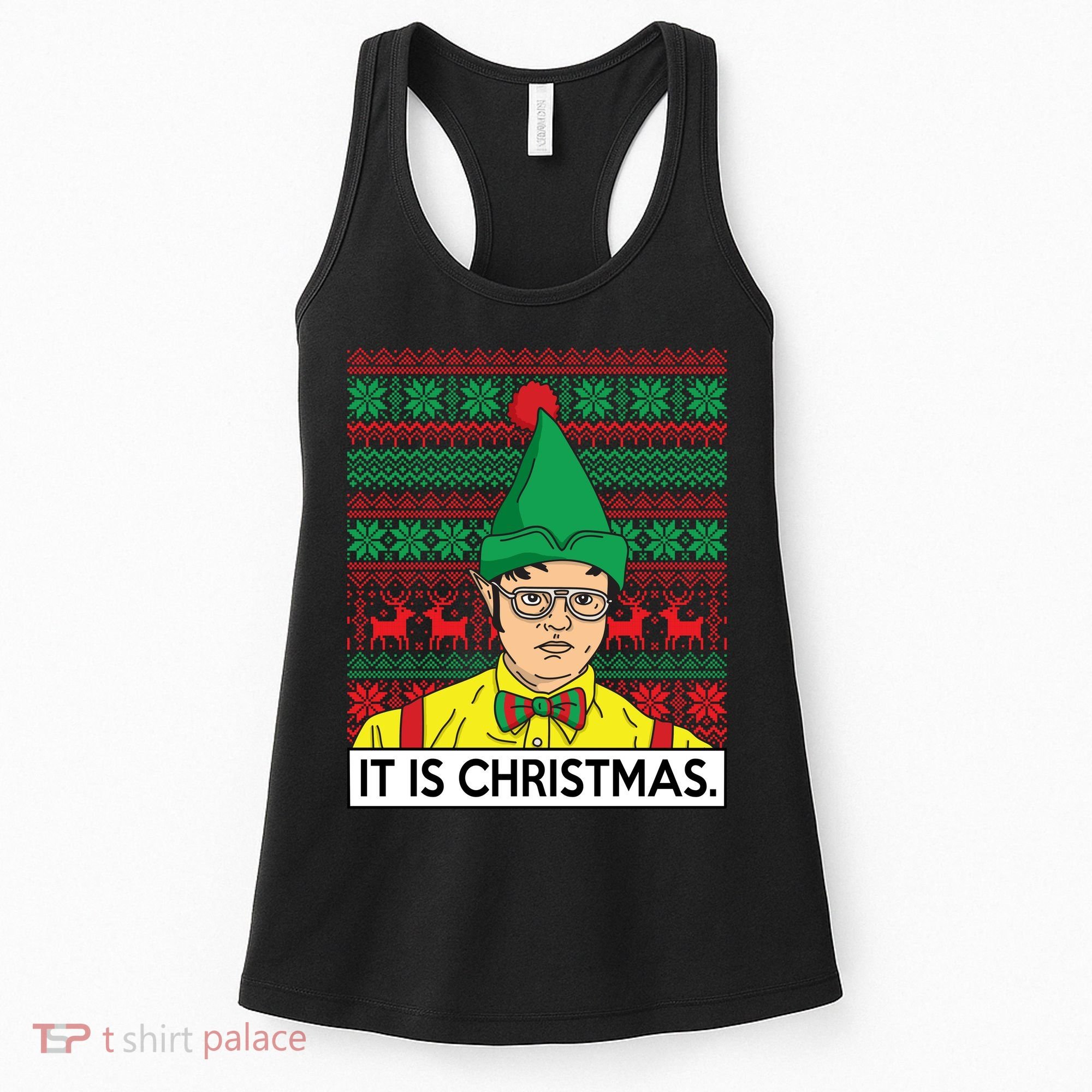 It Is Christmas Ugly Christmas Sweater Funny Women's Tank Top