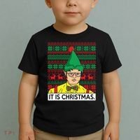 It Is Christmas Ugly Christmas Sweater Funny Toddler T-Shirt thumb 2