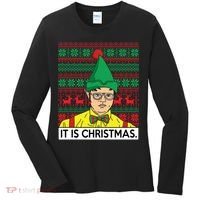 It Is Christmas Ugly Christmas Sweater Funny Women's Long Sleeve Shirt thumb 0
