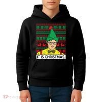 It Is Christmas Ugly Christmas Sweater Funny Kids Hoodie thumb 4