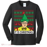 It Is Christmas Ugly Christmas Sweater Funny Kids Long Sleeve Shirt thumb 0