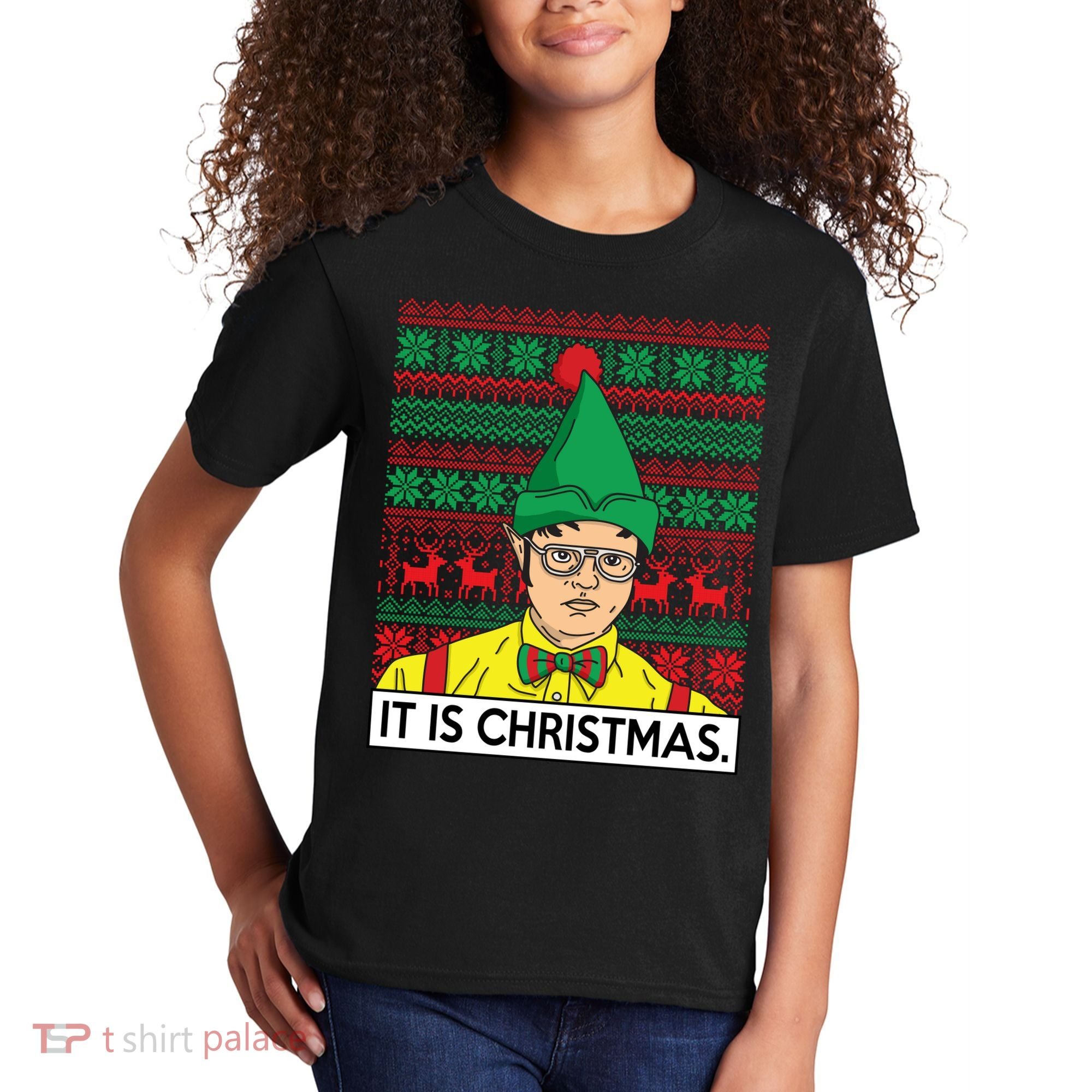 It Is Christmas Ugly Christmas Sweater Funny Kids T-Shirt