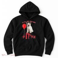 IT Kitten We All Meow Down Here Funny Halloween Hoodie thumb 0