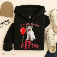 IT Kitten We All Meow Down Here Funny Halloween Hoodie thumb 4