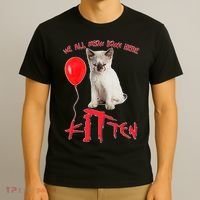 IT Kitten We All Meow Down Here Funny Halloween T-Shirt thumb 3