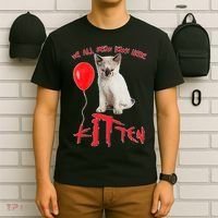 IT Kitten We All Meow Down Here Funny Halloween T-Shirt thumb 6