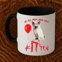 IT Kitten We All Meow Down Here Funny Halloween Coffee Mug thumb 2