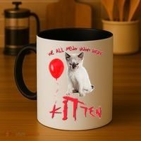 IT Kitten We All Meow Down Here Funny Halloween Coffee Mug thumb 4