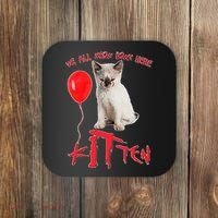 IT Kitten We All Meow Down Here Funny Halloween Coaster thumb 0