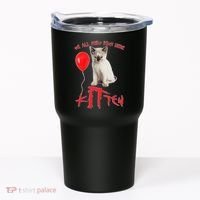 IT Kitten We All Meow Down Here Funny Halloween Tumbler thumb 0