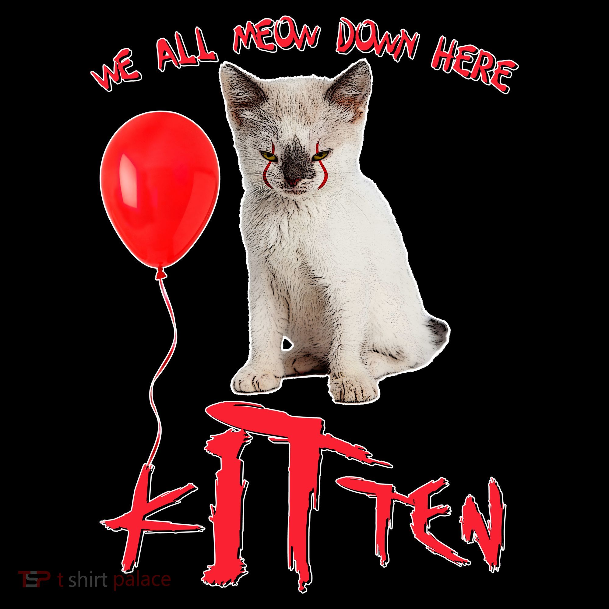 IT Kitten We All Meow Down Here Funny Halloween Mousepad